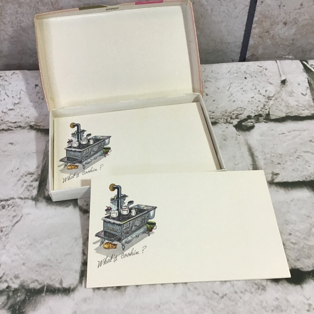 Post A Note Cards What's Cookin? Wood Stove Lot Of 10 In Original Box